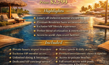 Golden Summer Indulgence (All-Inclusive) 24 – 30 July For 2 Adults