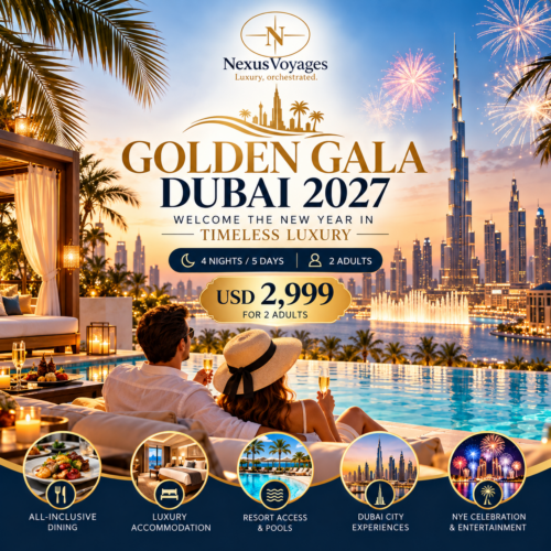 Golden Gala Dubai 2027 |29 December 2026 – 2 January 2027 | 2 Adults